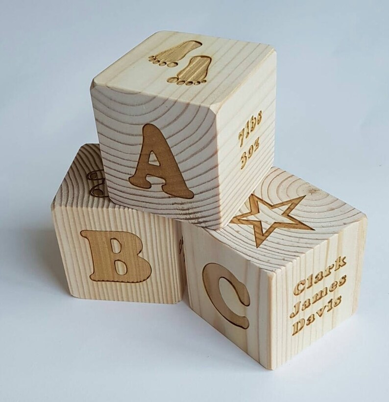 Personalised Wooden Building Block Etsy UK