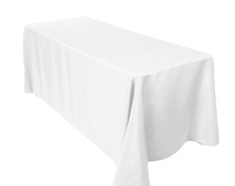 60 "x 102" weiße Rechteckige Tischdecke, Hochwertige Tischdecke, Hochzeit, Partys, Bankette