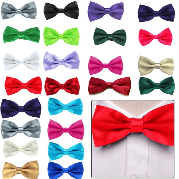 Adjustable Formal Neck Bow Tie Satin Butterfly Stylish Collectible Bowtie Solid Colour Tuxedo Men Women Kid Casual Parties Fashion Accessory