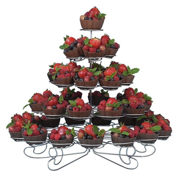 3/4/5 Tier Cup Cake Stand Cupcake Holder Dessert Spiral Metal Cupcake Stand for Table Decoration Wedding Décor Cake Food Display Seting