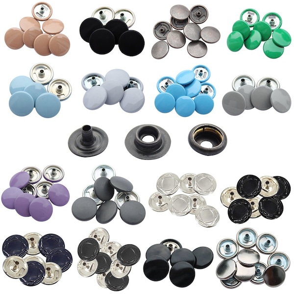 Boutons de pression de 15mm 4 pièces attaches pression Rivets boutons pour l'artisanat en cuir, vestes, sacs