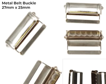 Metal Belt Buckle Silver 25mm Adjustable Slider Buckles Snap Closure, Clasp Clip, Belt Buckle for Bags Webbing Belts Strap Purse Handbag