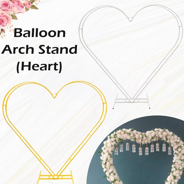 Double support d'arche de ballon en forme de coeur, cadre double arcade en forme de coeur, support d'arche de mariage en métal pour mariage, événement, anniversaire, décoration de fête