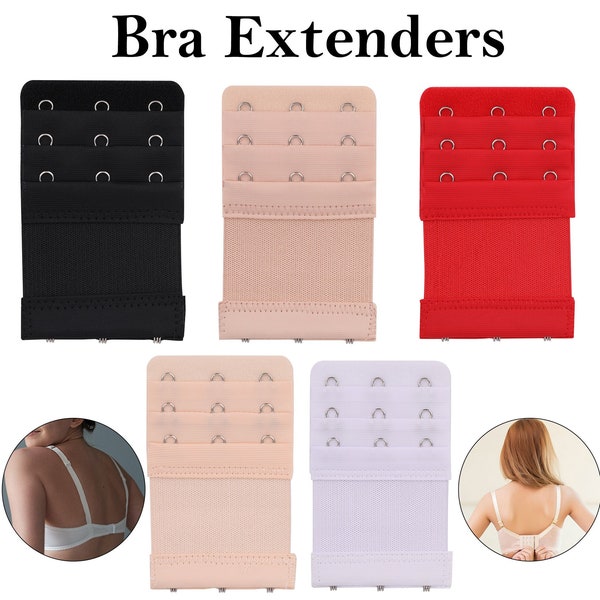 Women's Bra Extenders 3 Hook Soft and Comfortable Bra Extension Strap Stretchy Bra Strap Extender Elastic Extender Bra Extenders for Womens