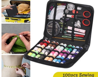 Sewing Kit with Case Embroidery Kit Leather Sewing Tool Kit Handmade Sewing Needle Stitching Clothing Repair Kit for Home Travel Camping