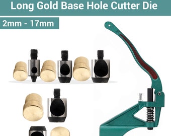 Gold Base Multi-Layer Hole Punch Cutting Dies for Green Hand Press Machine for DIY Art & Craft Projects, Leathercraft, Clothing Repair