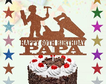 Personalised Acrylic Carpentry Birthday Cake Topper Decoration for ...