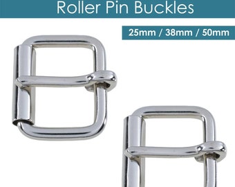 25mm - 50mm Single Prong Square Belt Buckle Heavy Duty Metal Rings Rectangle Adjuster Tri-glides Roller Slides Buckle for Bag, Belt, etc.