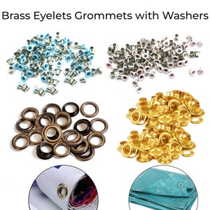 Grommets set isolated. Metal, brass, steel, gold, silver eyelets. Banner  washers, curtain clips. Grommet ring design. Chrome cringles. Card, label,  ta Stock Photo - Alamy