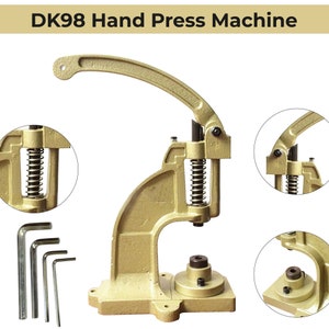Trimming Shop DK-98 Heavy Duty Hand Press Machine Iron Grommet KAM Snaps  Rivets Eyelets Installing Machine for Fabric Decoration Clothing DIY Craft