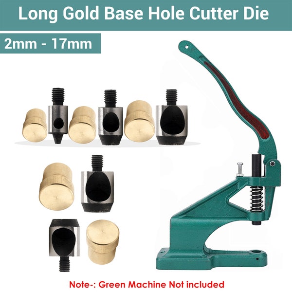 Gold Base Multi-Layer Hole Punch Cutting Dies for Green Hand Press Machine for DIY Art & Craft Projects, Leathercraft, Clothing Repair