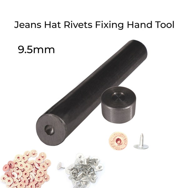 9.5mm Jeans Hat Rivets Fixing Hand Tool, Denim Rivet Buttons Installing Tool Durable Craft Essential for Jeans, Skirt, DIY Craft Projects