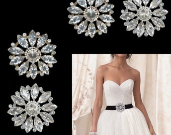 65//80mm Round Diamante Motif Trim Crystal for Embellishment Bridal Wedding Dress