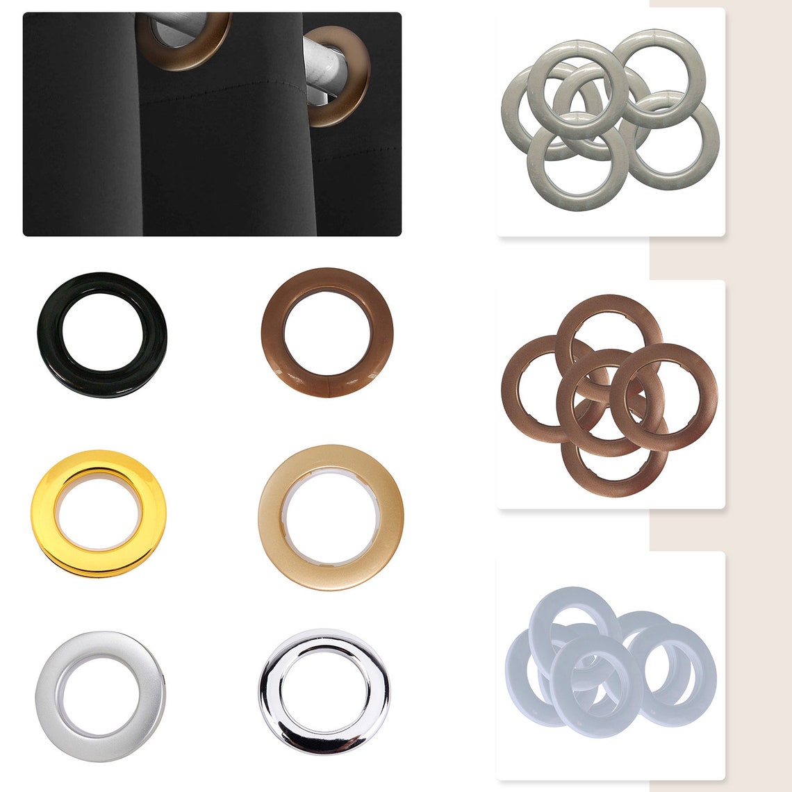42mm Round Eyelets Grommets Plastic Curtain Eyelets Etsy