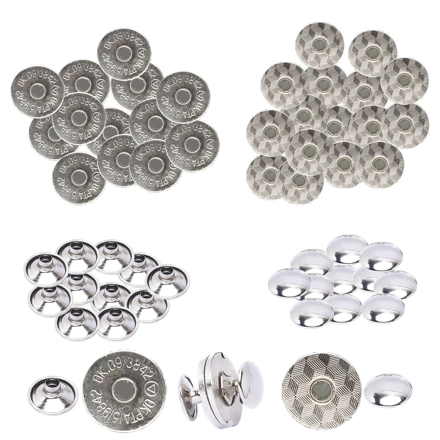 18mm Double Rivet Magnetic Snap Clasps Fasteners Metal Buttons - Etsy UK