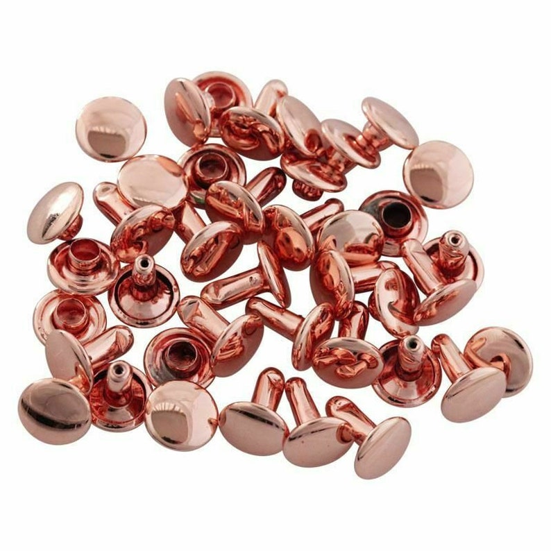 100pcs Double Cap Brass Rivets 6mm 15mm for Repair DIY Etsy