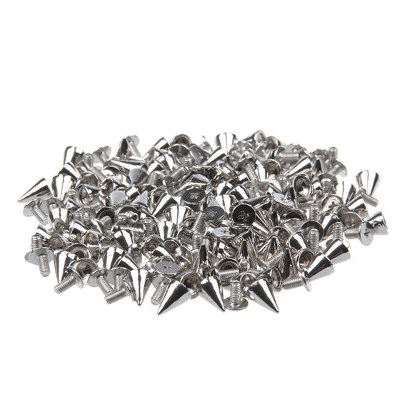 20 50pcs Silver Spots Cone Screw Metal Studs Leather craft Rivet Bullet  Spikes