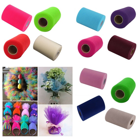 Roll of Tulle Fabric Wedding Netting Craft Bridal Veil Dress Gown Skirt Sashes