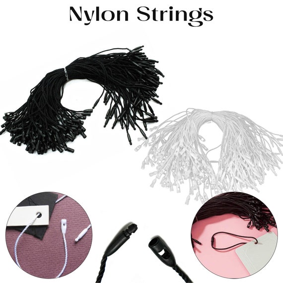 Nylon String Tags, Black/white, 25cm, Hang Tag Strings, Strong