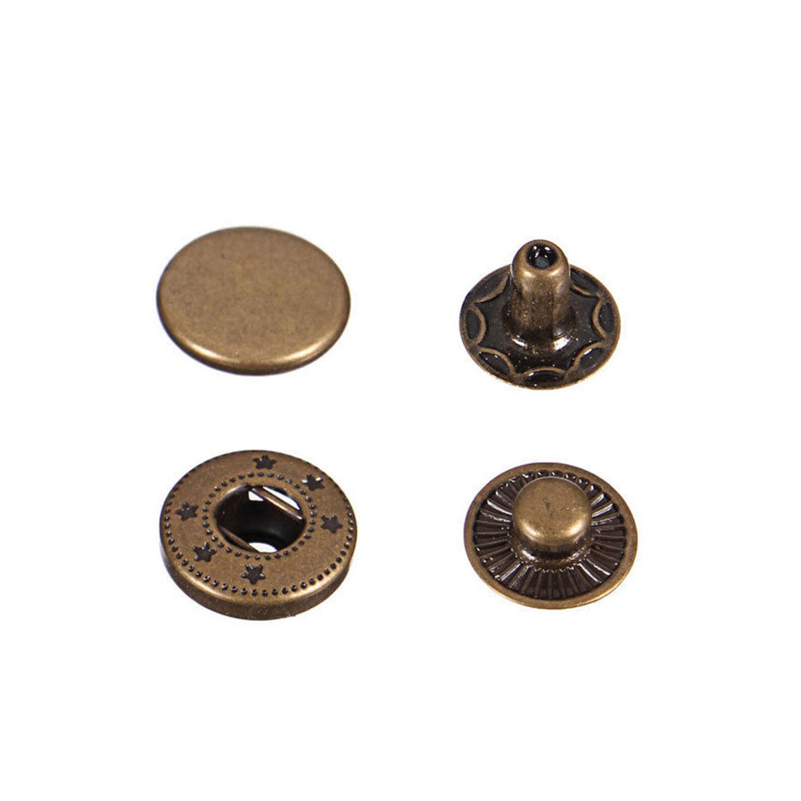 15mm Press Studs S Spring Bronze Press Studs Snap Fastener Etsy
