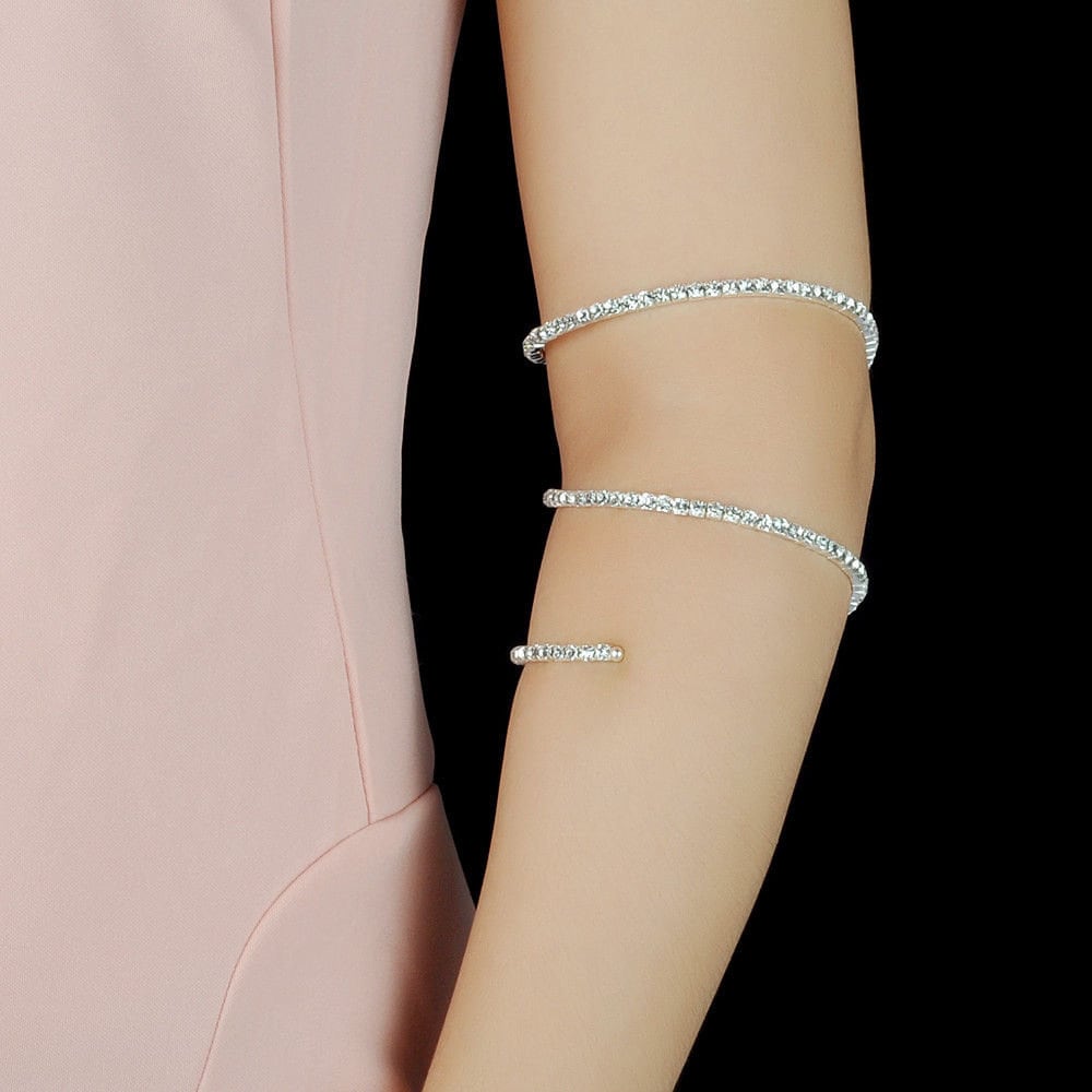 Crystal Upper Arm Cuff Bracelet Rhinestone Diamante Bridal Etsy