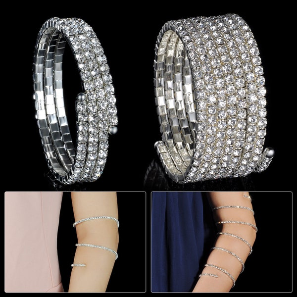 Kristall Oberarm Manschette Armband Strass Diamante - Braut Armband - Brautschmuck - Frauen Mädchen