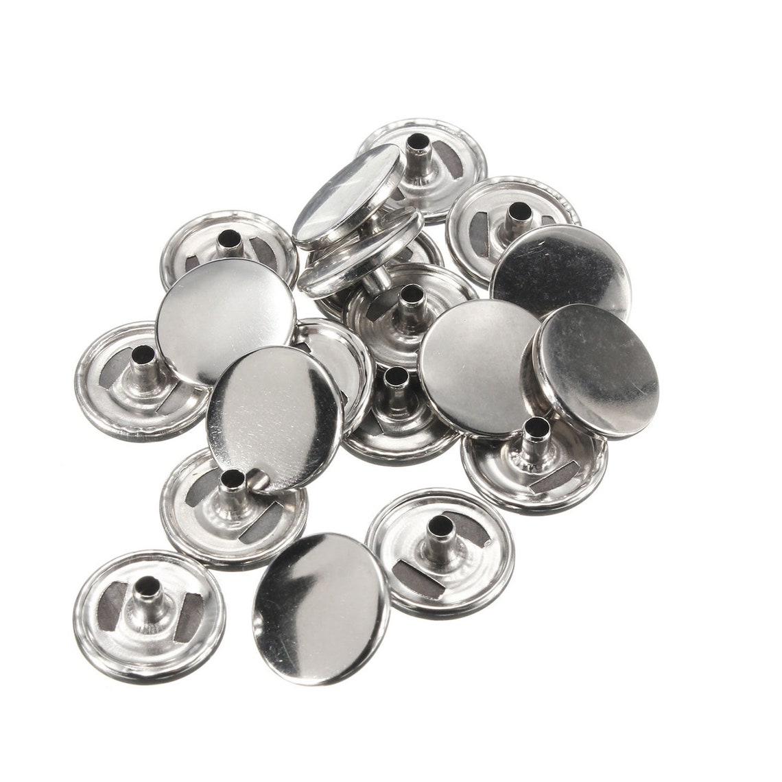 15mm Silver Press Stud Caps Silver Heavy Duty Snap Fasteners Etsy