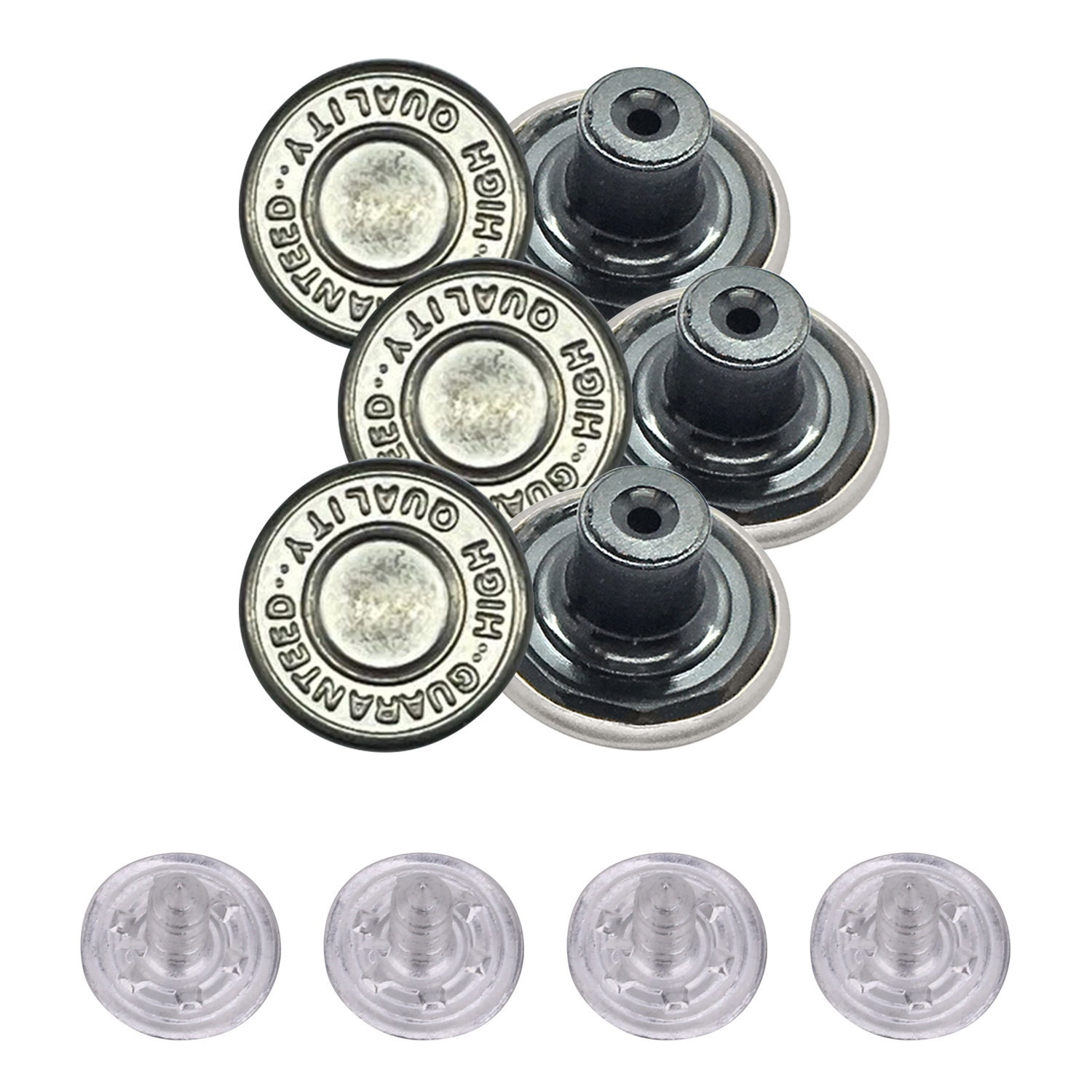 20pcs Hammer on 17mm Jeans Buttons Denim Replacement Brass Stud Jacket  Trousers