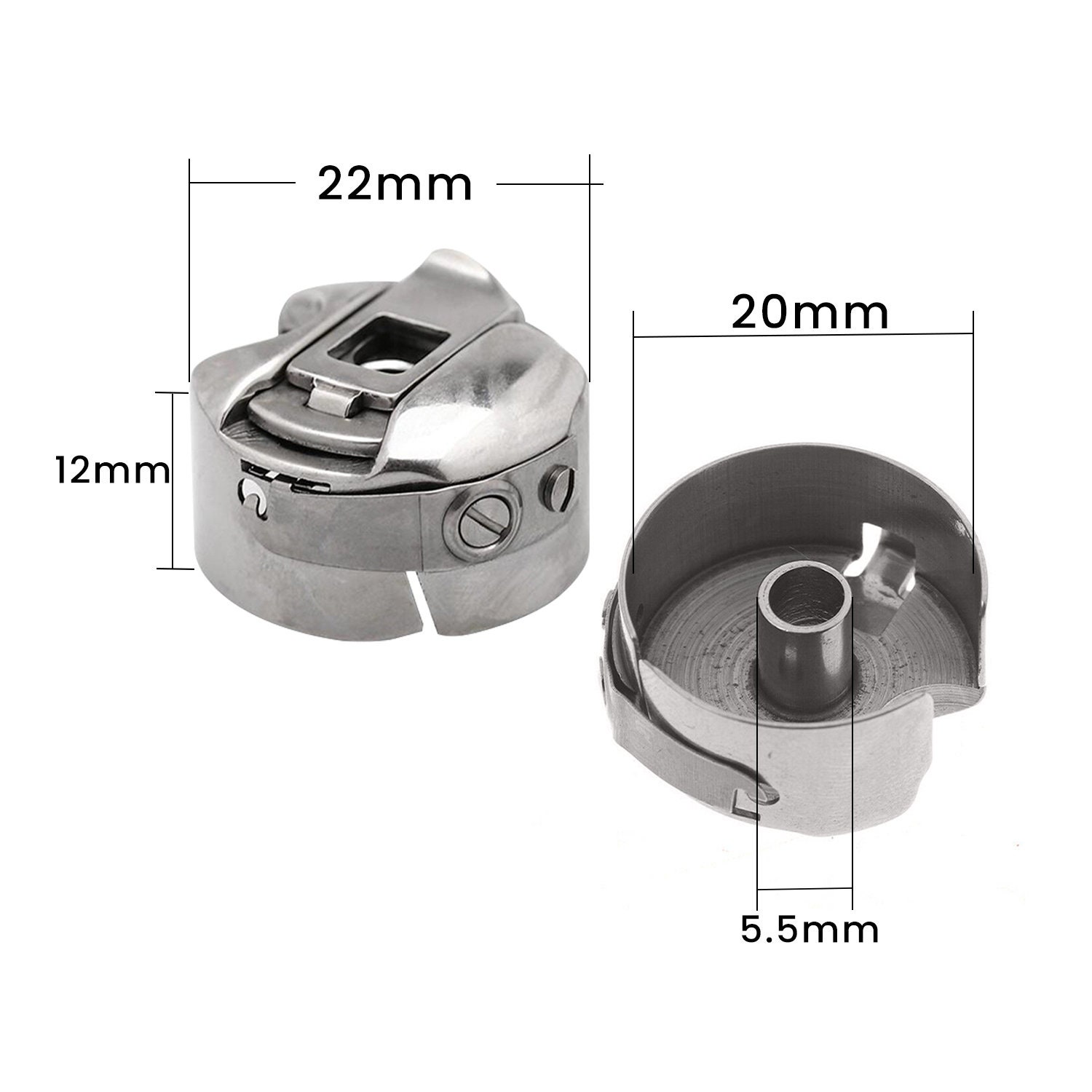 YEQIN 4 Pieces Sewing Machine Bobbin Case Stainless Steel Bobbin Case for  All Front Loading 15 Class Machines