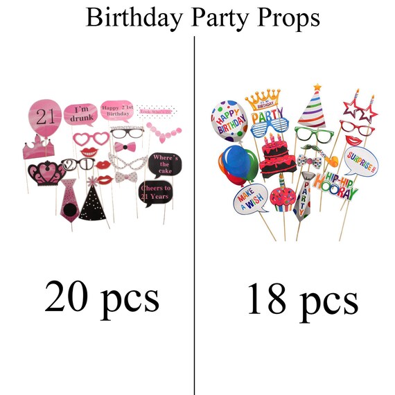Funny Selfie Photo Booth Happy Birthday Party Props For Party Etsy - 22 pc roblox balloon set other set options roblox birthday etsy