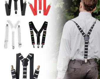 Suspensórios para homens com clipe de Heavy metal de 25 mm de largura Suspender Calças y formato Suspender Suspensórios-Reino Unido