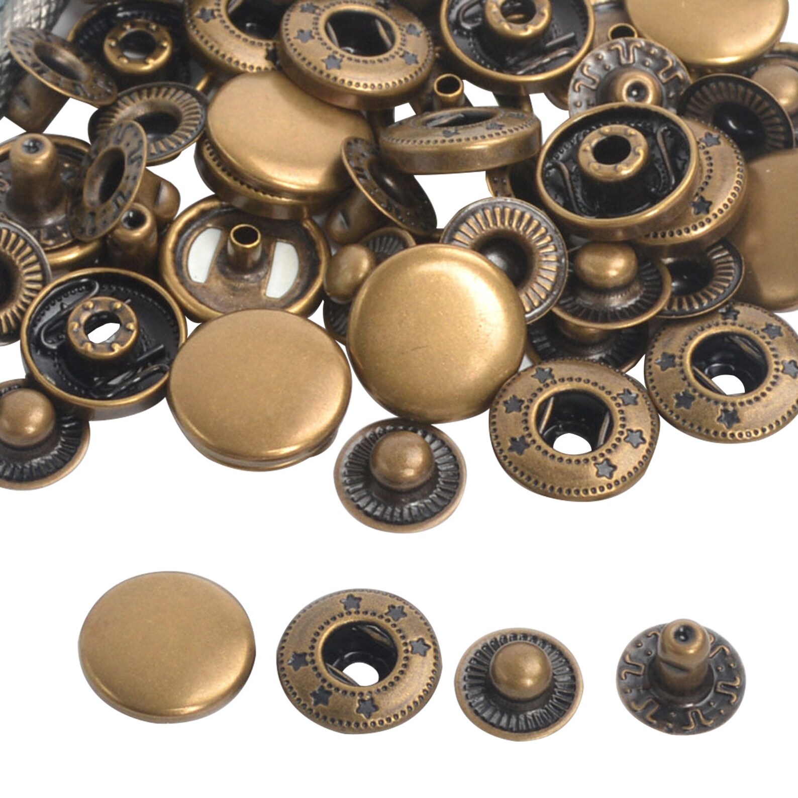 15mm Press Studs S Spring Bronze Press Studs Snap Fastener Etsy