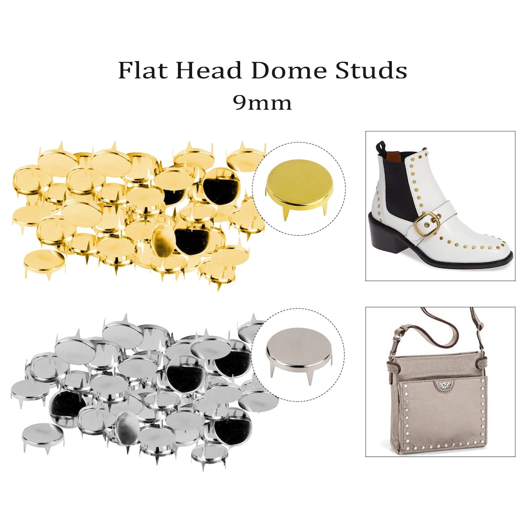 9mm Flat Head Round Dome Studs Hand Pressed Rivets for Etsy