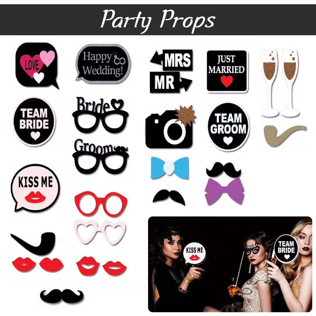 26pcs Party Photo Booth Props Wedding Selfie Props Party Etsy