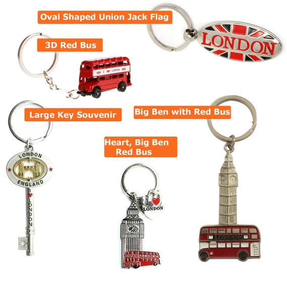 12 BRITISH SOUVENIRS KEY CHAINS LONDON SILVER BIG BEN KEY RING BIG BEN KEYRING