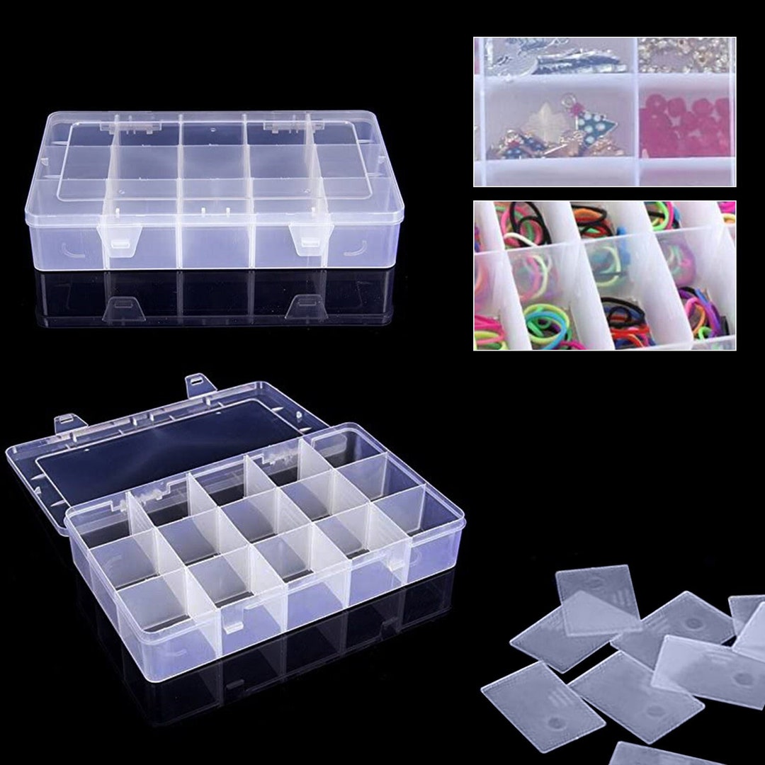Grid Organizer Box, 10 Compartment Container Storage Boxes Plastic Bead  Containers Cosmetic Storage Embroidery Accessories Container for Jewelry