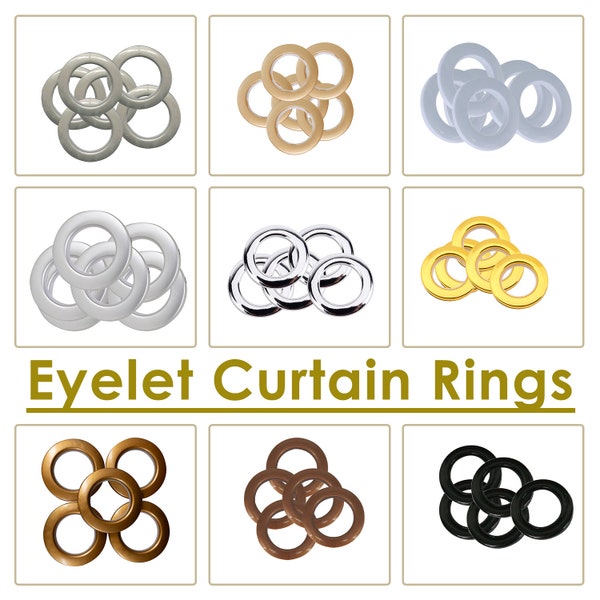 42mm Curtain Grommets, Plastic Curtain Eyelets Curtain Eyelet Rings Round Grommet Rings Clips for Window, Room, Shower Curtains