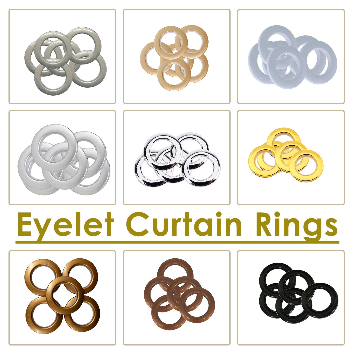 20 Pcs Metal Curtain Rings with Clips Drapery Rings Curtain Clips Curtain  Ring Hooks, Various Size (Bronze, 1 Inch) - Walmart.com
