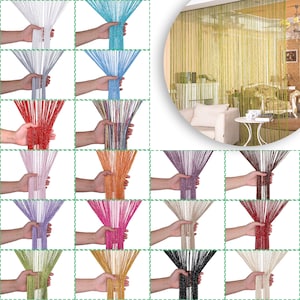 Back Drop Glitter String Curtains Panel Fly Screen Room Divider Tassel Curtain Fringe Panel For Home Décor Event Windows 200cm x 90cm