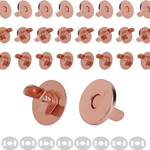 Magnetic Snaps Clasps Double Rivet Closures with 2 Metal Backing Washers Round Fasteners Clasps Stud Button for Purse, Bags, Clothes, Crafts zdjęcie 5