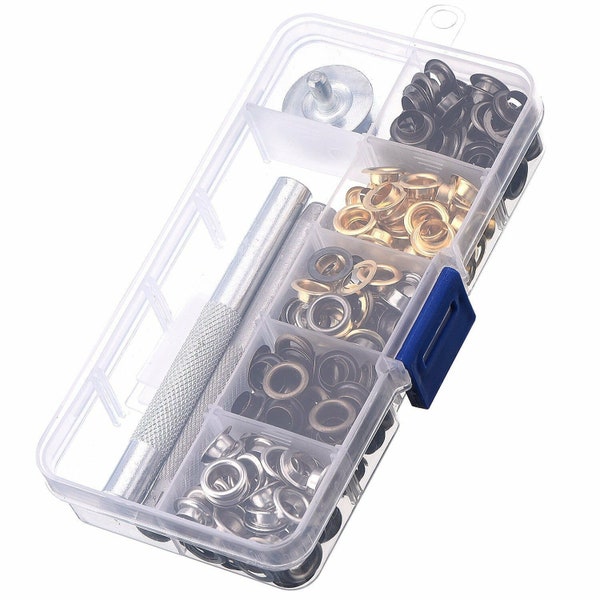 4mm 5mm 6mm Grommet Eyelets Set Tool Kit With Fixing Hand Tool, Repair Clothing, Shoes, Handbag Decoration, 100/200pcs Box