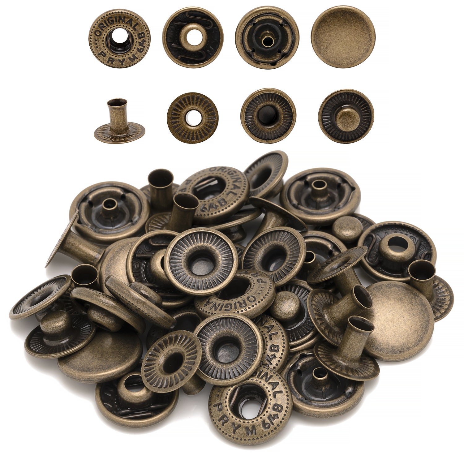 15mm PRYM S Spring Press Studs Brass Snap Fastener Nosew Etsy UK