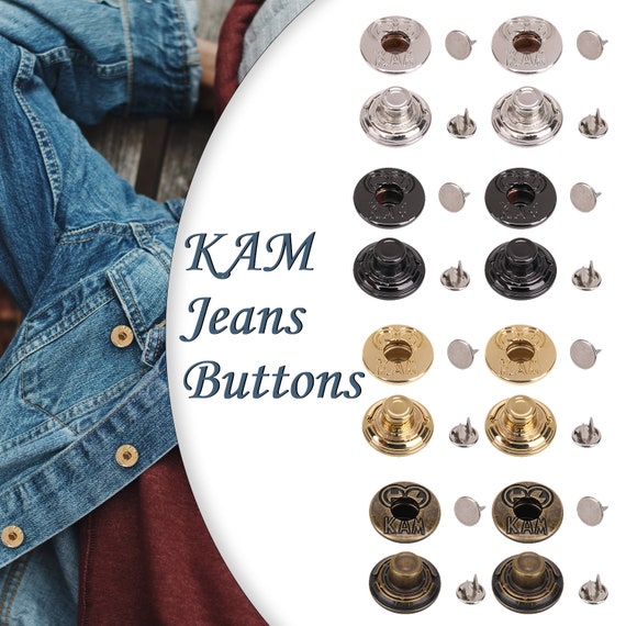 Hammer on Jeans Buttons Denim Replacement for Leather Coats Trousers Jacket  20mm