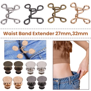 Button Waist Extender, 5 Pack No Sew Elastic Metal Button Pant