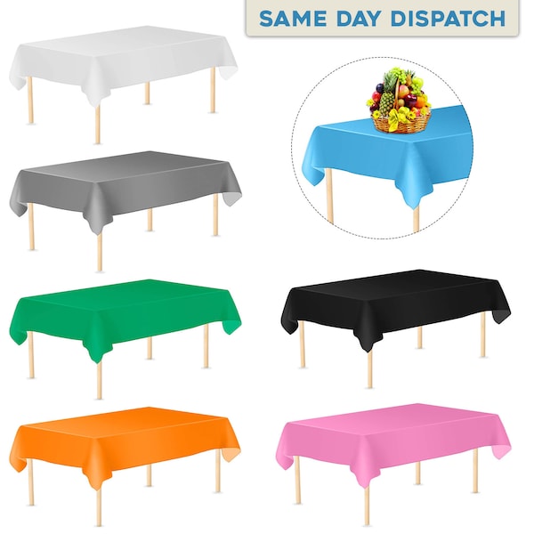 Table Cloth Plastic Table Cover Reusable Table Cloth for Hen Party, Picnic, Wedding, Birthday, Party Table Decoration, Outdoor Decoration