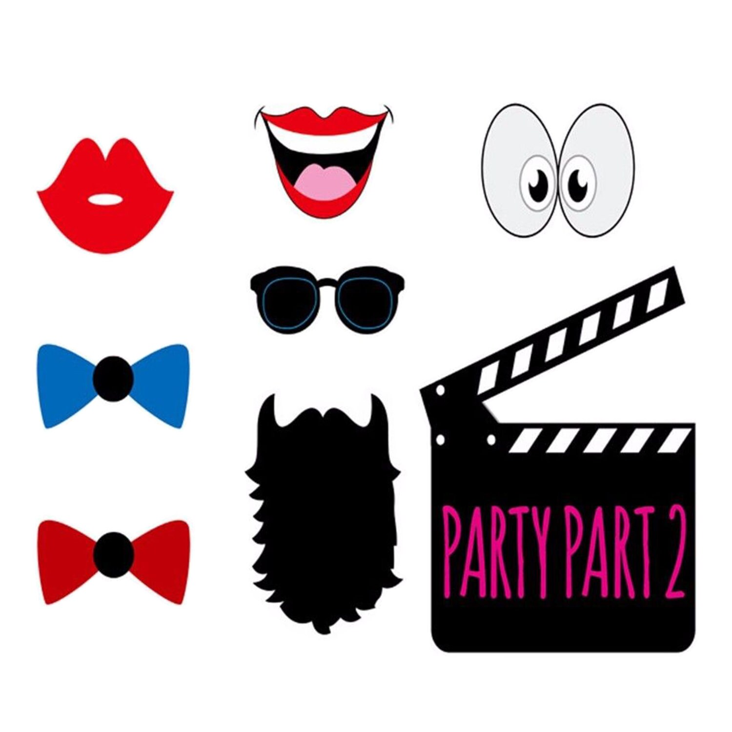 20pcs Colourful Selfie Party Props Photo Booth Party Favors | Etsy