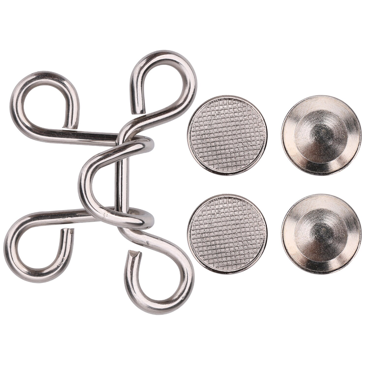 Nail-free Adjustable Snap Button With Rivets Set of 4 No-sew Waist