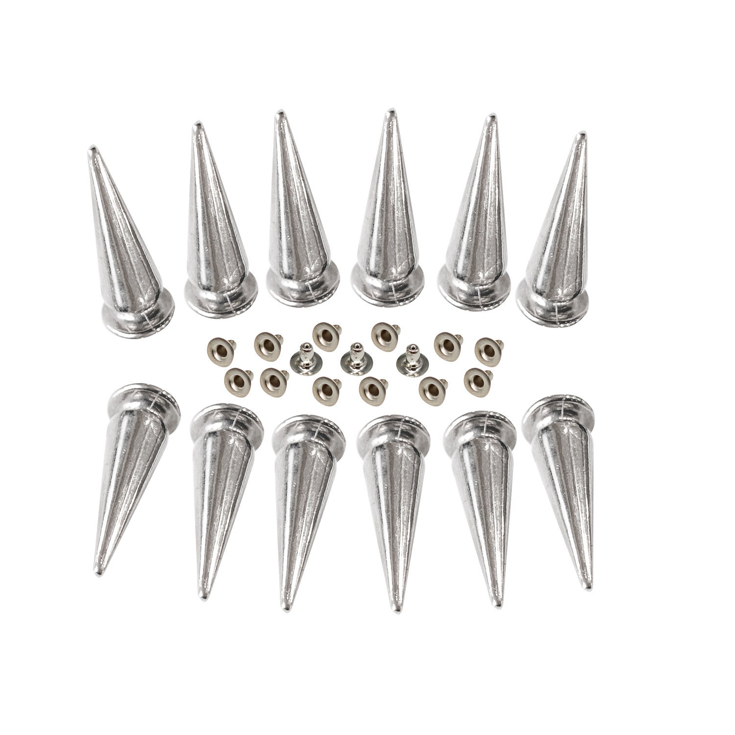 Punk Studs Rivets Spike Long Cone Studs With Pins for Sewing