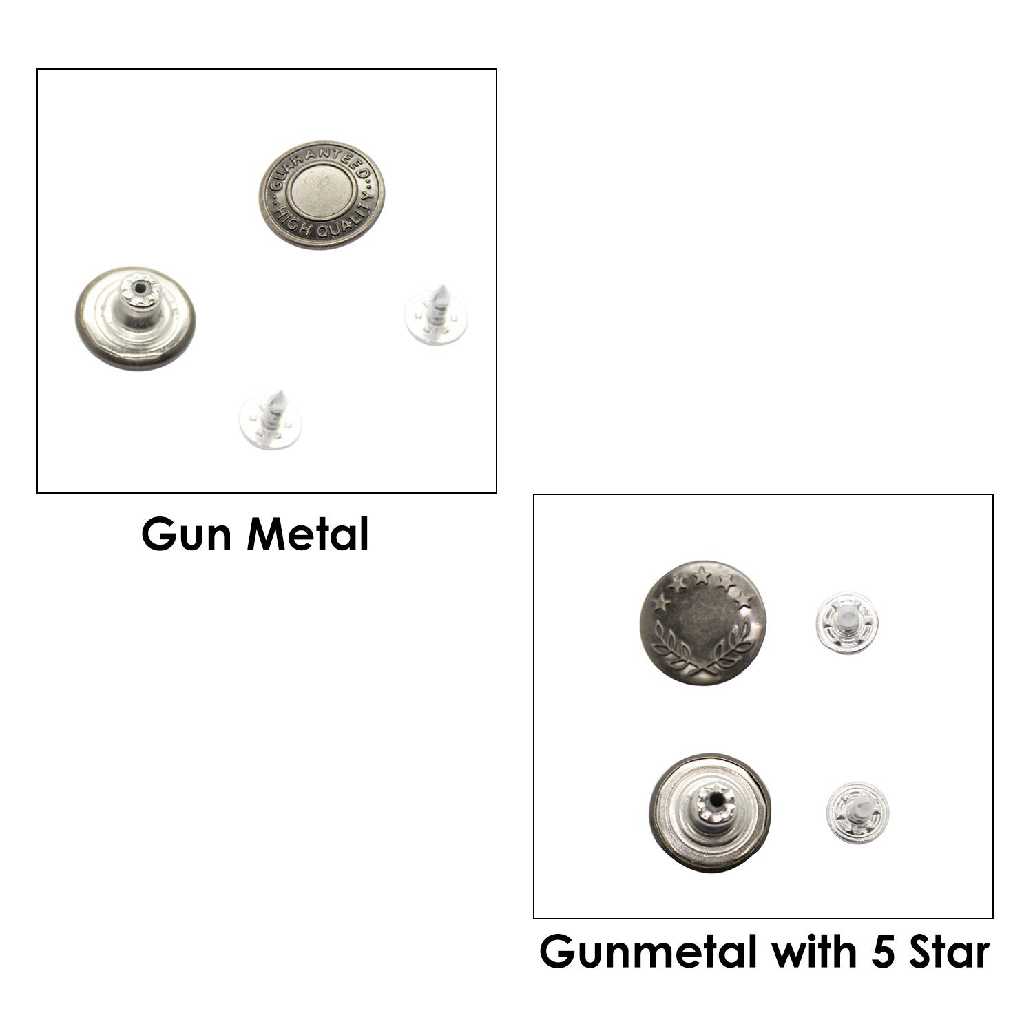 17mm Metal Jeans Buttons Tack Fasteners With Back Pin for Clothing  Repairing & Replacement, Denim, Jacket, DIY Project Free Shipping UK 