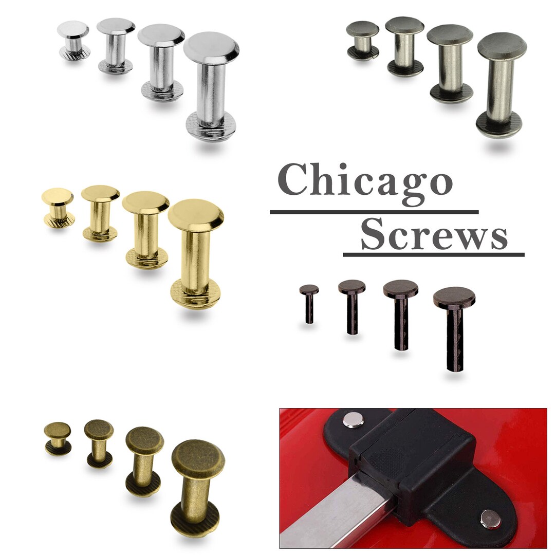 Chicago Screw Rivets Flat Head Rivets Brass Chicago Screw Rivets for